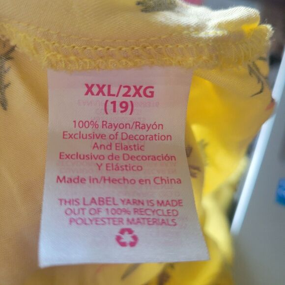 NO BOUNDARIES Yellow Floral Maxi Skirt Size XXL Beachy Flowy Smocked Hi-Lo - Picture 10 of 10